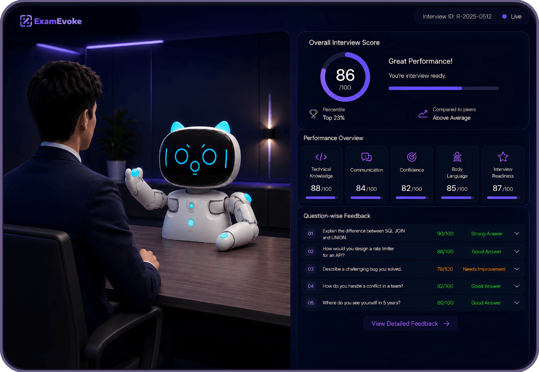 RoboInterview platform dashboard